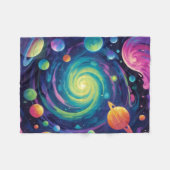 Planetaire spin fleece deken (Voorkant (Horizontaal))