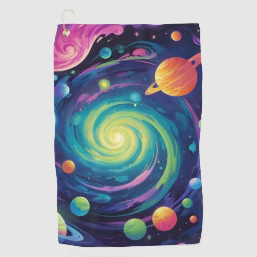 planetaire spin golfhanddoek (Voorkant)