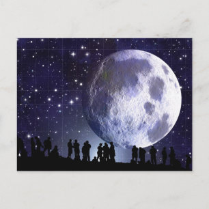 Planetarium Silhouettes Moon Stars Astronomie Briefkaart