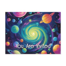 Planetary Spin Invitation Briefkaart