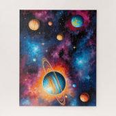 Planète Anneaux Galaxie Colorée Puzzle de l'Espace (Vertical)