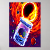 Planète dans un pot en verre | AI Art Poster (Devant)