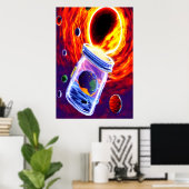 Planète dans un pot en verre | AI Art Poster (Bureau à domicile)