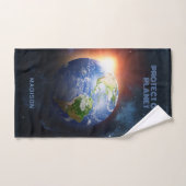 Planète de texte personnalisé Terre (Serviette à main)