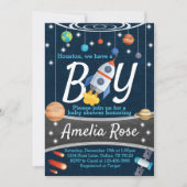 Planète Espace Externe Baby shower Invitation Garç (Devant)