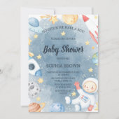 Planète Espace Externe Baby shower Invitation Garç (Devant)