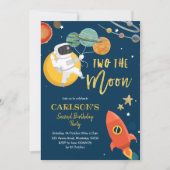 Planète espace solaire Deux la Lune Invitation (Devant)