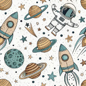 Planète et fusée de serviette spatiale personnalis