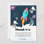 Planète fusée galaxie & carte de remerciements spa (Devant)