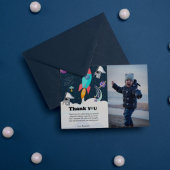 Planète fusée galaxie & carte de remerciements spa