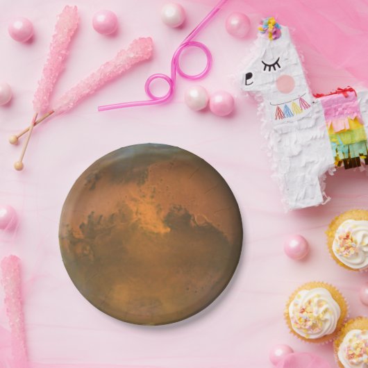 Planète Mars 7 po. Assiettes en Papier. (Fête)