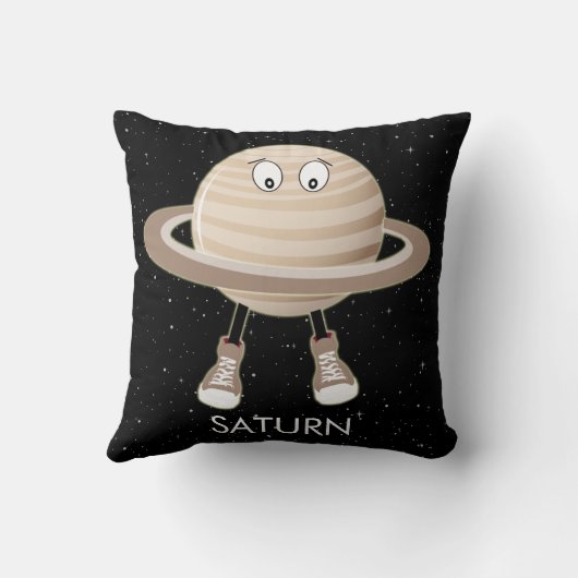 Planète Saturne & Étoiles Lancer Oreiller (Verso)