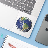 PLANÈTE TERRE DE L'ESPACE 3" Sq. Sticker pour ordi (Ordinateur portable avec iPhone)