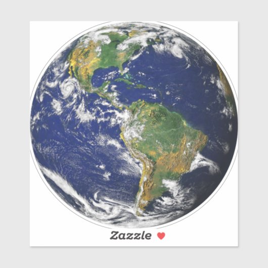 PLANÈTE TERRE DE L'ESPACE 6" Sq. Sticker pour ordi (Feuille)