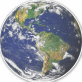 PLANÈTE TERRE DE L'ESPACE 6" Sq. Sticker pour ordi (Devant)