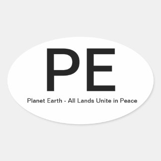 PlanetEarth-AllLandsUnitePeace Ovale Sticker
