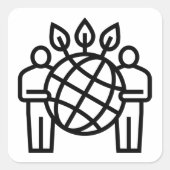 Planetecosysteem Vierkante Sticker (Voorkant)