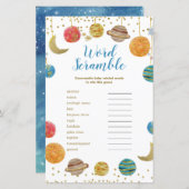 Planeten Buiten Baby shower Word-bromble (Voorkant / Achterkant)