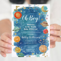 Planeten Buitenruimte Baby shower Uitnodiging