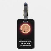 Planeten die de rode dwergster in Trappist-1 overs Bagagelabel (Achterkant verticaal)