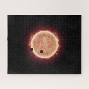 Planeten die de rode dwergster in Trappist-1 overs Legpuzzel