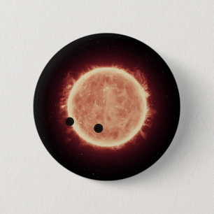 Planeten die de rode dwergster in Trappist-1 overs Ronde Button 5,7 Cm