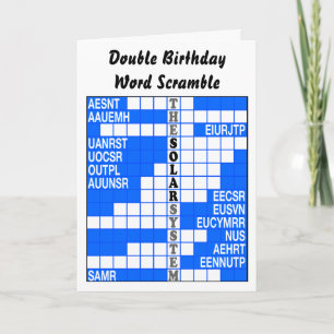 Planeten en manen van het zonnestelsel Wordscrambl Kaart