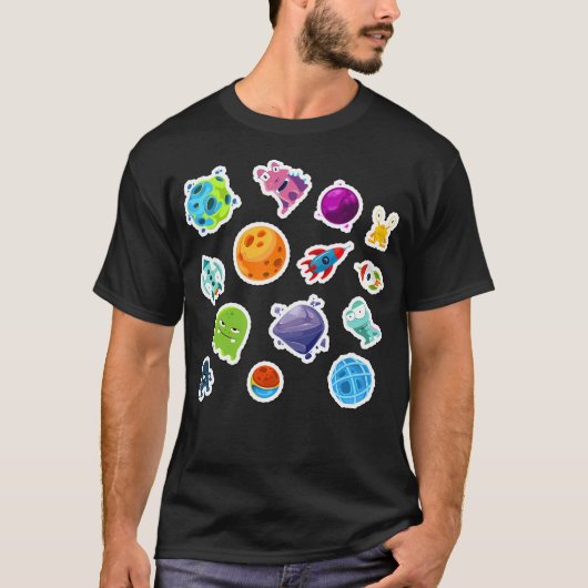 Planeten kleuren Kinder T-shirt (Voorkant)