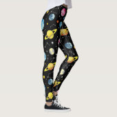 Planeten Moons Galaxy Pattern Leggings (Rechts)
