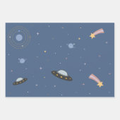 Planeten & raket, buitenruimte inpakpapier (Voorkant 3)