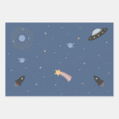 Planeten & raket, buitenruimte inpakpapier (Voorkant 2)