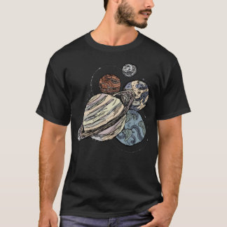 Planeten schets t-shirt