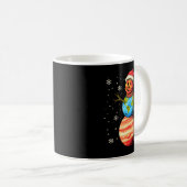 Planeten Sneeuwman Ruimte Grappig Kerstmis Astrono Koffiemok (Voorkant rechts)