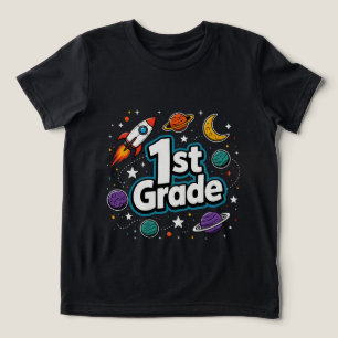 Planeten van 1e klas ruimte raket Tri-Blend shirt