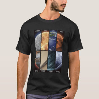 Planetenpanelen van het ruimtezonnestelsel t-shirt