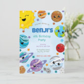 Planètes Anniversaire Fête Invitation (Debout devant)