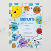 Planètes Anniversaire Fête Invitation (Devant / Derrière)