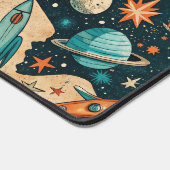 Planètes de fusée spatiale rétro Orange sarcelle N (Coin)