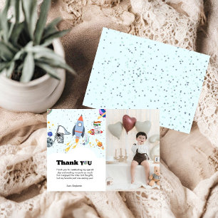 Planètes de fusées galaxie & carte de remerciement