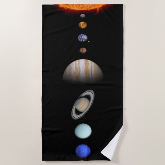 PLANÈTES de la serviette de plage faite sur (Devant)