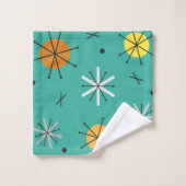 Planètes de l'âge atomique Starbursts Turquoise (Gant de toilette)