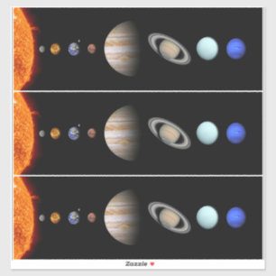 PLANÈTES DU SYSTÈME SOLAIRE 14" Sq. Sticker