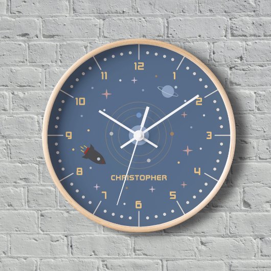 Planètes et Rocket, horloge murale spatiale extern