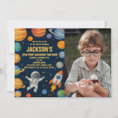 Planètes et roquettes Invitation d'anniversaire (Devant)