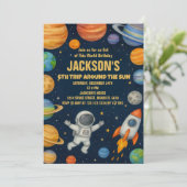 Planètes et roquettes Invitation d'anniversaire (Debout devant)