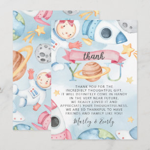 Planètes spatiales Carte de remerciements Baby sho