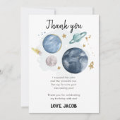 Planètes spatiales Galaxy Boy Carte de remerciemen (Devant)