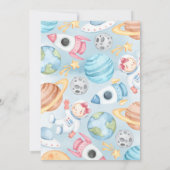 Planètes spatiales Invitation Baby shower fille ro (Dos)