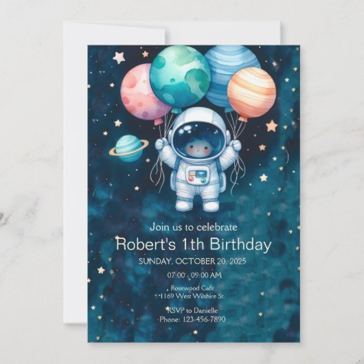 Planètes spatiales Invitation d'astronautes de Roc (Devant)