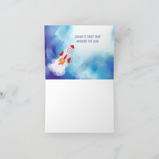 Planètes spatiales Rockship Merci d'anniversaire (Intérieur)